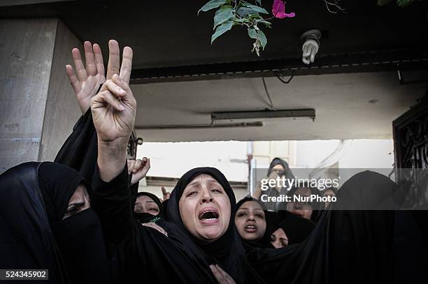 Bahrain , AlDaih - hundreds of anti-regime protesters attended to demonstration after death of political prisoner Jaffer AlDruazi the impact of...