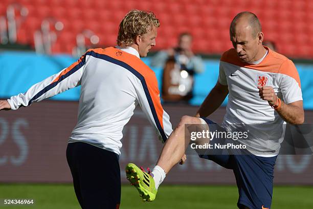 World Cup Brazil 2014 - Robeen, During the training before the match against valid for the second round of Group B of the World Cup 2014 in Brazil...