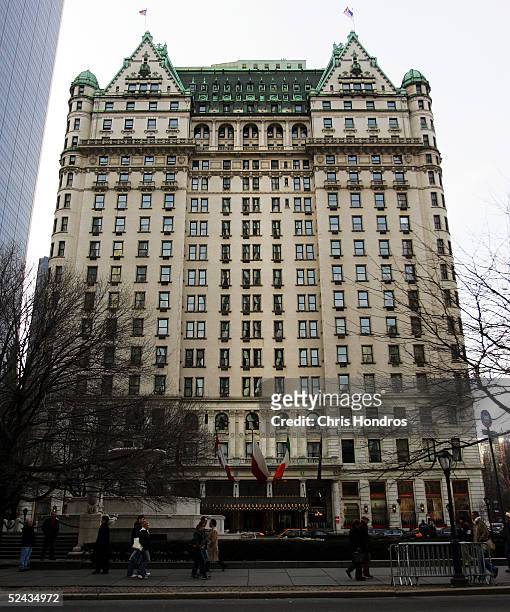 The Plaza Hotel is seen March 16, 2005 in New York City. The legendary Plaza Hotel, which opened in 1907 and hosted New York's elite for decades,...