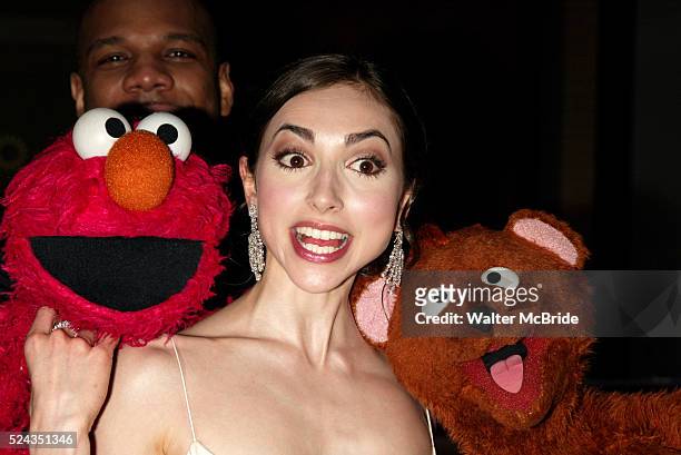 Rebecca Budig with Kevin Clash, Elmo and Sesame Street Pupprts.Attending the 37th Annual Daytime Emmy Awards.at Radio City Music Hall in New York...