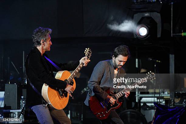 Italian singer, Luciano Ligabue performs in the first day of the tour Arena 2013 into Arena di Verona, Italy, on September 16, 2013. The six...