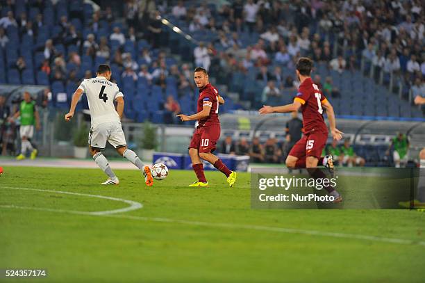 Francesco Totti during the UEFA Champions League group E football match AS Roma vs CSKA Moskova at Rome's Olympic Stadium on September 17, 2014.