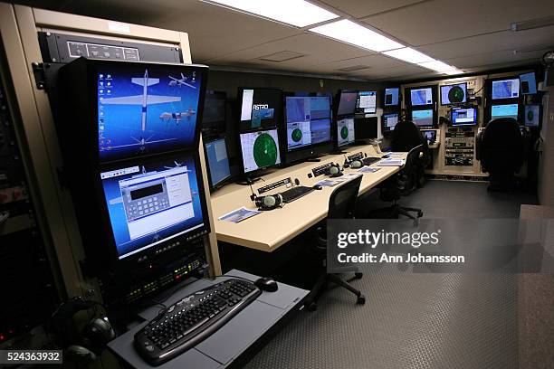The inside of the Ground Control System is photographed as the U.S. Customs and Border Protection Office of Air and Marine shows it's first Predator...