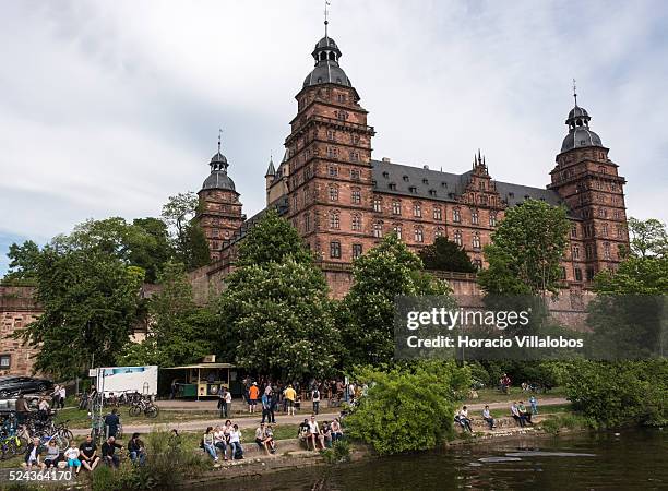 View from from the Main river of Schloss Johannisburg in Aschaffenburg, Germany, 14 May 2015, one of the most important buildings of the Renaissance...