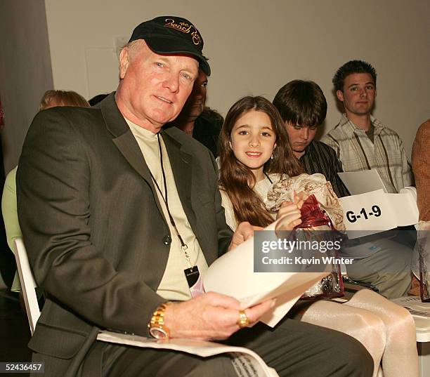 Singer Mike Love, his daughter Ambha attend the Shakti By Jacquelyne Love Fall 2005 show during the Mercedes-Benz Fashion Week at Smashbox Studios...