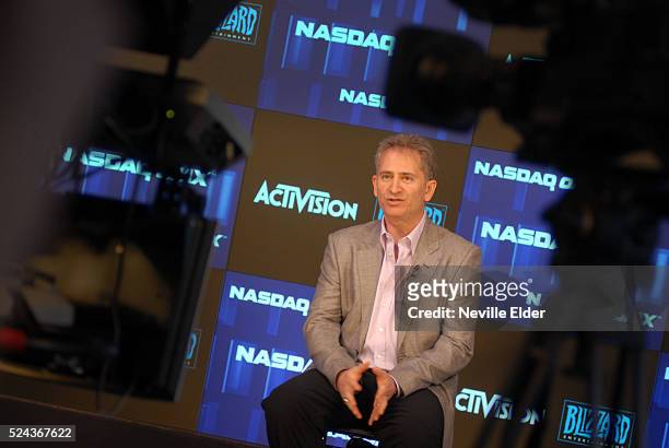 Blizzard Entertainment's president, CEO and cofounder Mike Morhaime talks to a reporter on the 20th Anniversary of the PC and online games company...