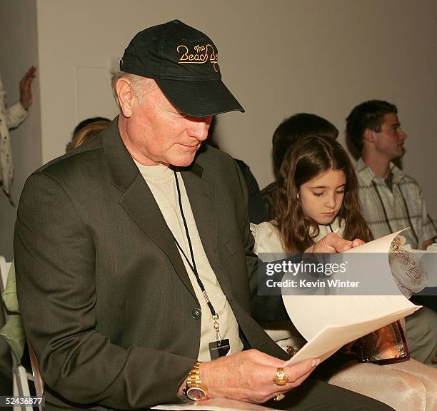 Former Beach Boy Mike Love his daughter Ambha attend attends the Shakti By Jacquelyne Love Fall 2005 show during the Mercedes-Benz Fashion Week at...