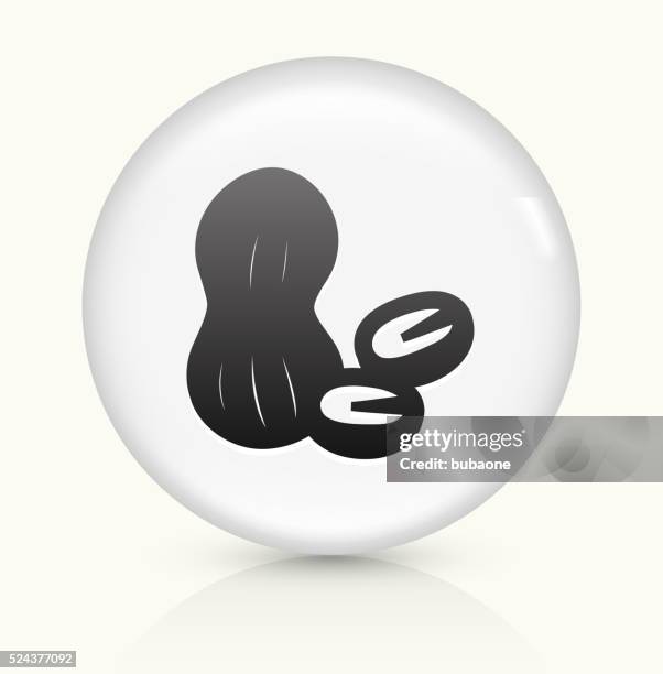 peanuts icon on white round vector button - peanuts stock illustrations