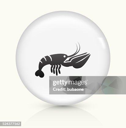 Lobster icon on white round vector button Lobster icon on white round vector button