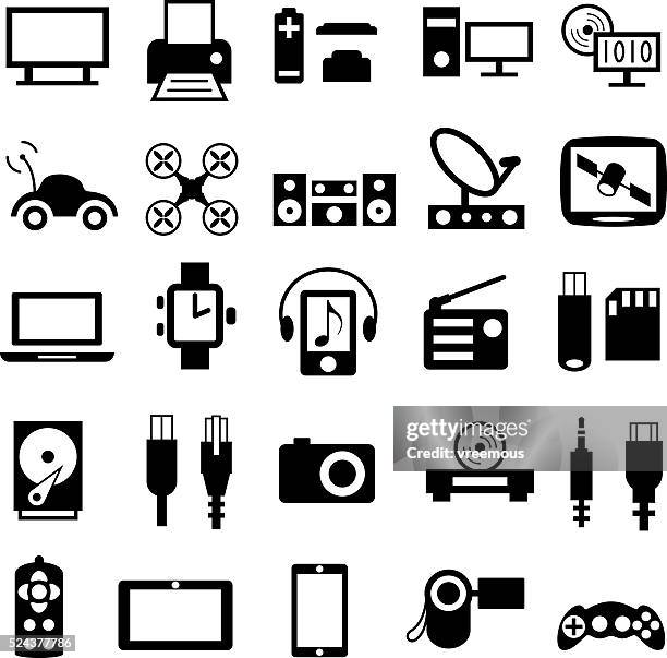 gadgets icons - remote control car games stock illustrations