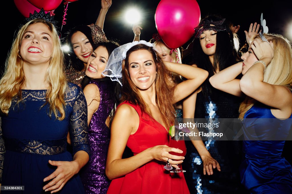 Group of friends having fun on Hen night out