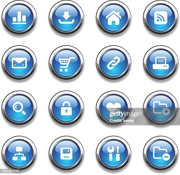 crystal icons set | web - save disk stock illustrations