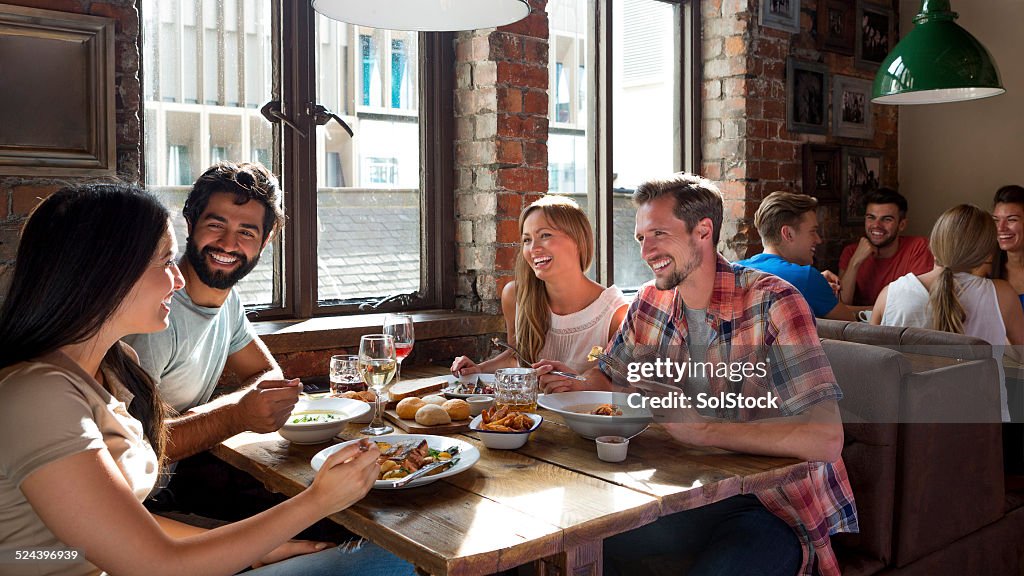 Friends Enjoying a Meal