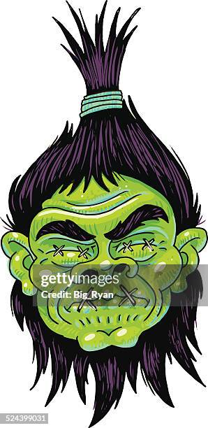 illustrations, cliparts, dessins animés et icônes de tête réduite - shrunken head