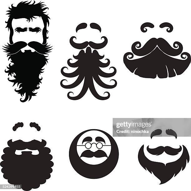 ilustraciones, imágenes clip art, dibujos animados e iconos de stock de barbas - cabello largo