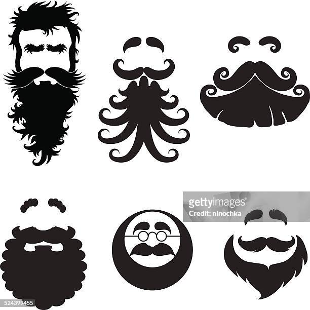 illustrations, cliparts, dessins animés et icônes de barbes - cheveux longs
