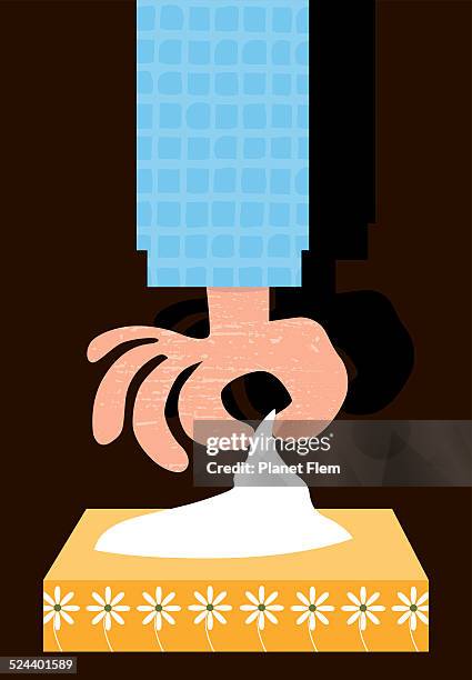 stockillustraties, clipart, cartoons en iconen met cold and flue - tissue