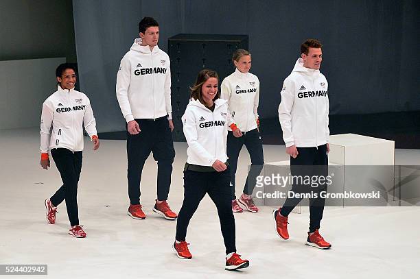 The Germany team kit for RIO 2016 is presented at CCD Dusseldorf on April 26, 2016 in Duesseldorf, Germany.
