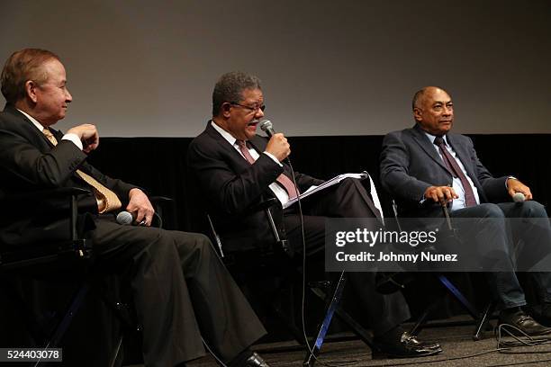 Asesor Cinematogr��fico del Poder Ejecutivo Ellis P��rez, Former President of the Dominican Republic Leonel Fern��ndez, and film director Rigoberto...