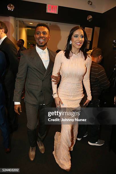 Fashion designer Edwing D'Angelo and radio personality Jessica Pereira attend the "Vuelos Prohibidos" New York Premiere at Walter Reade Theater on...