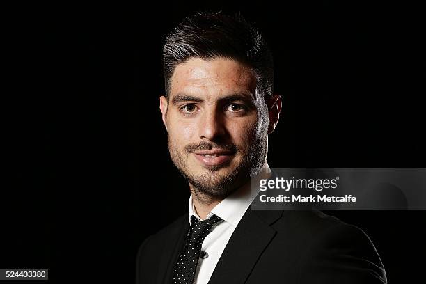 Bruno Fornaroli of Melbourne City poses after winning the Nike Golden Boot Award during the 2016 FFA Dolan Warren Awards at Carriageworks on April...