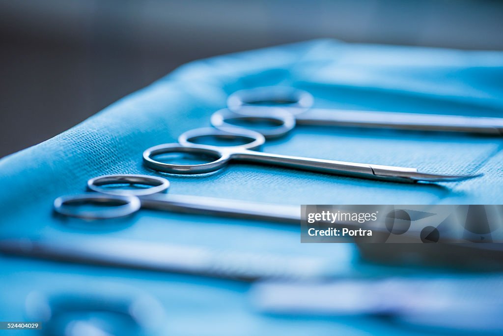 Surgical scissors in operating room