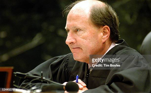 Judge George Greer listens to arguments in the Terri Schiavo, the woman in a tug of war over her right to die case, March 17, 2005 in Clearwater,...