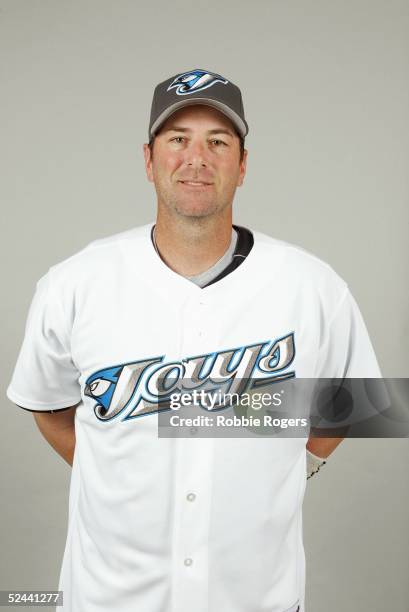 Greg Myers of the Toronto Blue Jays poses for a portrait during photo day at Dunedin Stadium on February 28, 2005 in Dunedin, Florida.