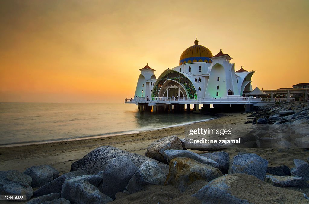 Majestic Mosque during sunset