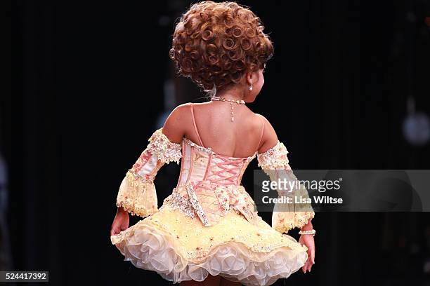 Age 8, performing her beauty walk during the Darling Divas Candy Land beauty pageant at the Kimble theatre in Brooklyn, New York on July 21, 2012...
