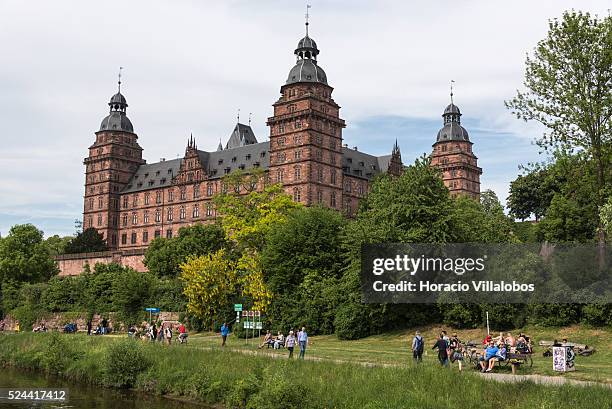 View from from the Main river of Schloss Johannisburg in Aschaffenburg, Germany, 14 May 2015, one of the most important buildings of the Renaissance...