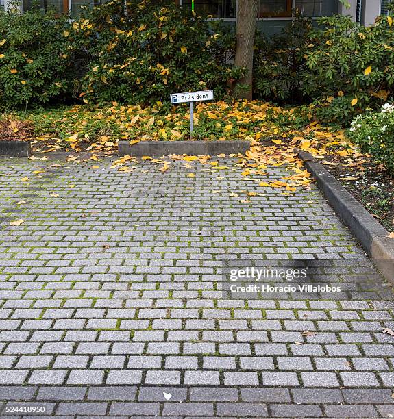 President's parking place at German Football Association headquarters, in Frankfurt, Germany, 03 November 2015, on the day Police raided the premises...