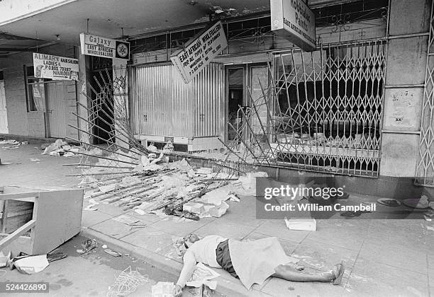Nairobi street after a coup to overthrow the Kenyan government failed.