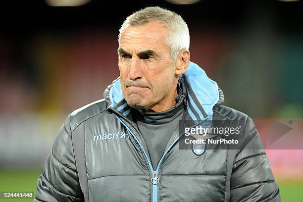 Naples, Italy - 29th Jan, 2014.head coach of during SS Lazio Edy Reja Football / Soccer : Italian TIM Cup match between SSC Napoli and SS Lazio at...