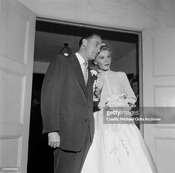 Actress Vera-Ellen marries Victor Rothschild in Los Angeles,CA.