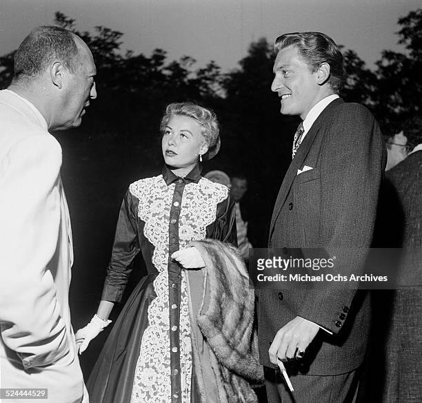 Actress Vera-Ellen and actor Carlos Thompson attend an event at Mocambo in Los Angeles,CA.