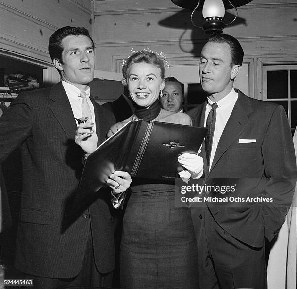 Actress Vera-Ellen and husband Victor Rothschild attend Thalians party at Debbie Reynolds and Eddie Fishers house in Los Angeles,CA.