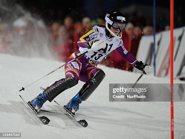 Nina Loeseth from Austria, during the 6th Ladies' slalom 1st Run, at Audi FIS Ski World Cup 2014/15, in Flachau. 13 January 2014, Picture by: Artur...