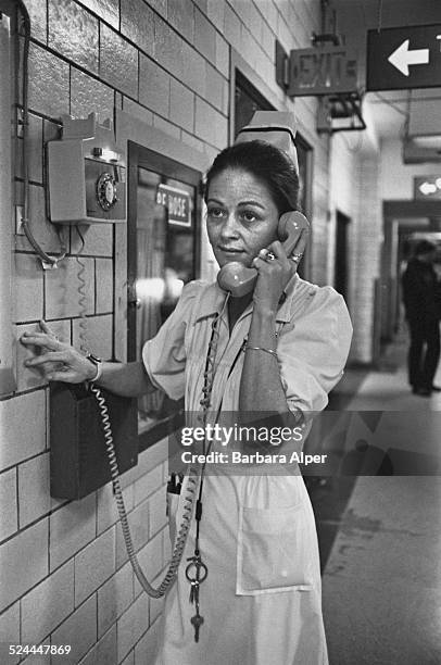 Nurse Joanne M. McGarry at the Boston Children's Hospital, Boston, Massachusetts, USA, 19th March 1979.