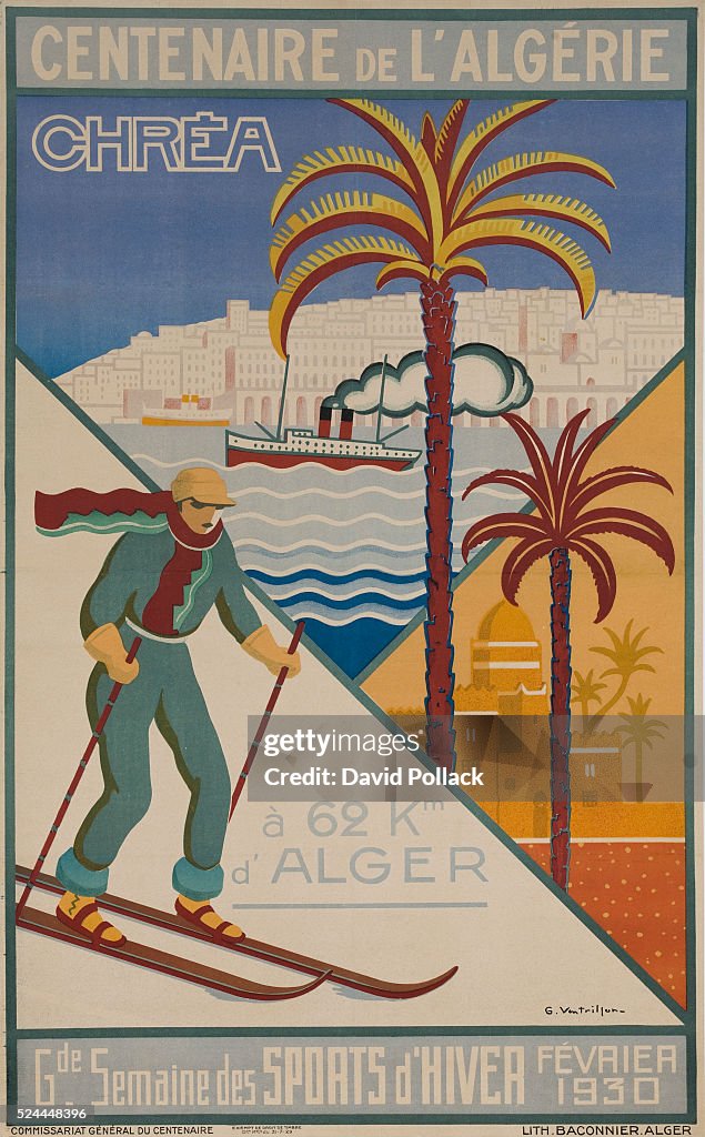 Centenaire de l'Algerie Algerian Travel Poster