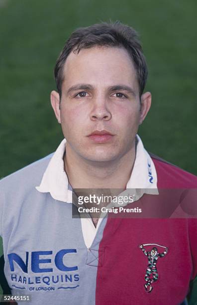 Portrait of Alex Snow of Harlequins taken during a Harlequins Photo Call held on August 19, 1996 at The Stoop, in London.