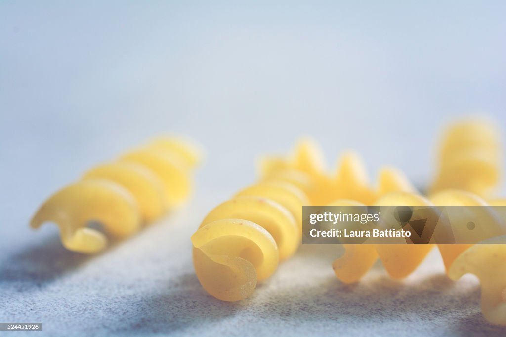 Fusilli pasta close-up