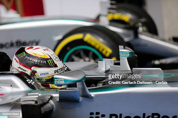 Lewis Hamilton driving for the Mercedes AMG Petronas F1 Team wins the 2015 Formula 1 Shell Belgian Grand Prix at Circuit de Spa-Francorchamps in...