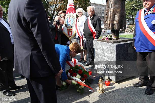 Gdansk, Poland 31st, August 2015 Beata Szydlo - the candodate of the oppositionist party Law and Justice for Prime Minister visits Gdansk to take...