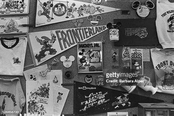 Staff bulletin board in the office at Walt Disney World, Orlando, Florida, USA, 29th January 1981.