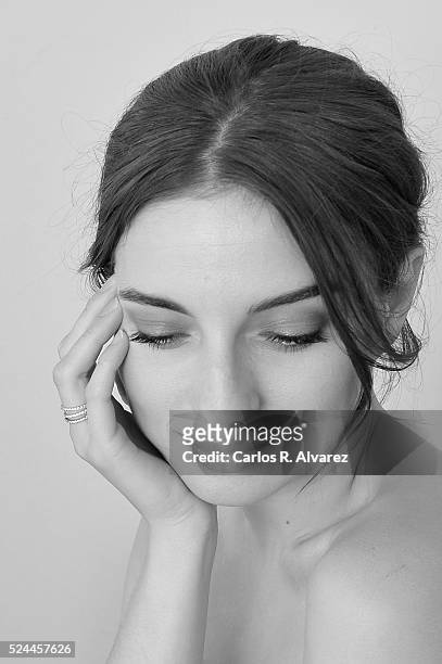 Spanish actress Maria Valverde poses for a portrait session at the Malaga Palacio Hotel during the 19th Malaga Film Festival on April 26, 2016 in...