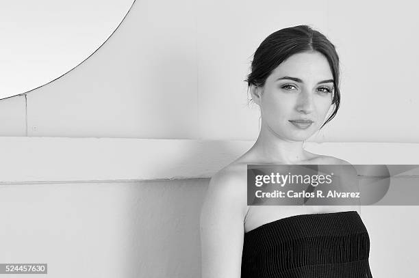 Spanish actress Maria Valverde poses for a portrait session at the Malaga Palacio Hotel during the 19th Malaga Film Festival on April 26, 2016 in...