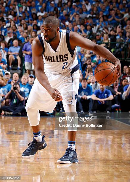 Raymond Felton of the Dallas Mavericks dribbles the ball in Game Three of the Western Conference Quarterfinals against the Oklahoma City Thunder...