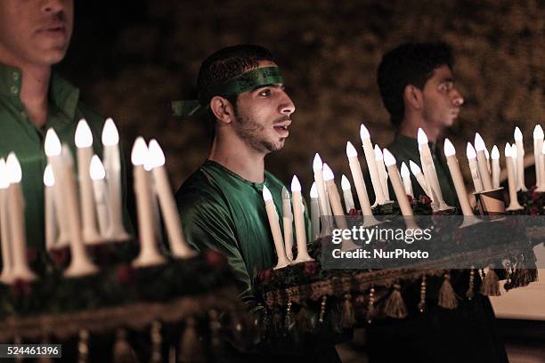 Bahrain , Manama - Shia'a muslims taking a part in the 8th of Muharram which holds the death of AlQassim , AlQassim was the son of the Imam, Hasan...