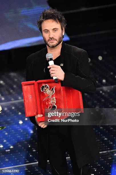 Nek attends the thirth night of 65th Festival di Sanremo on February 12, 2015 in Sanremo, Italy.